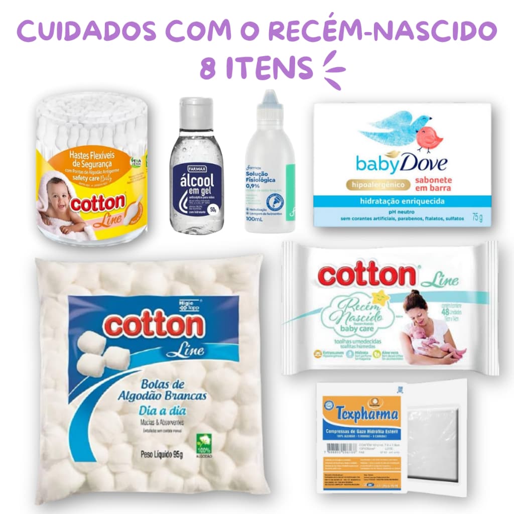 Kit Bebê Recém Nascido Maternidade Cuidados em Casa Mãe e Bebê Pós parto