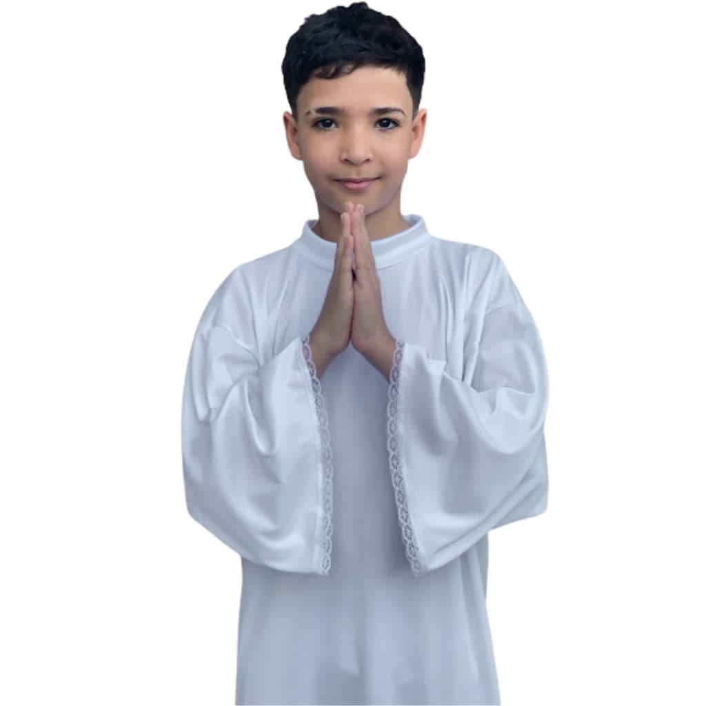 Túnica Anjinho Fantasia de Anjo - Bata de Helanca