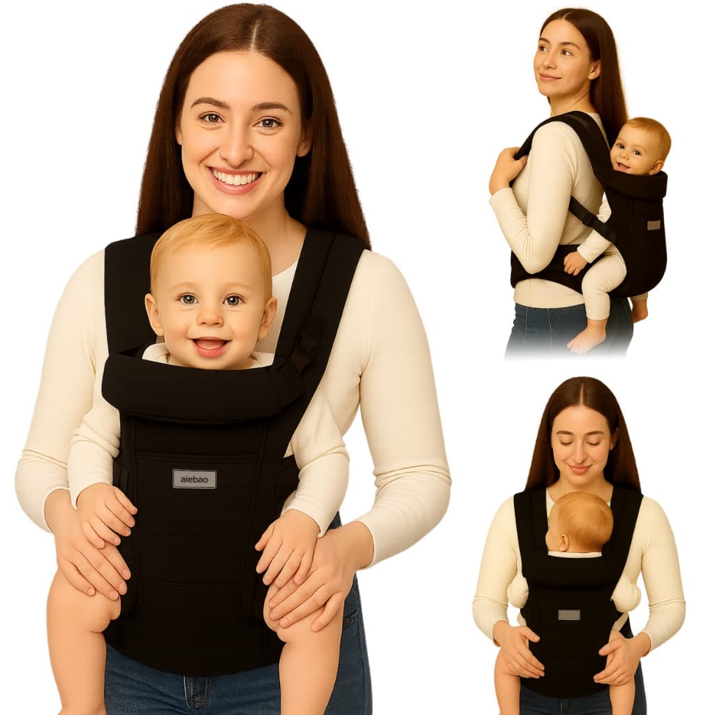 Canguru Ergonômico Bebê Recém-Nascido com Assento Conforto no Passeio Vários Modelos e Cores Aiebao
