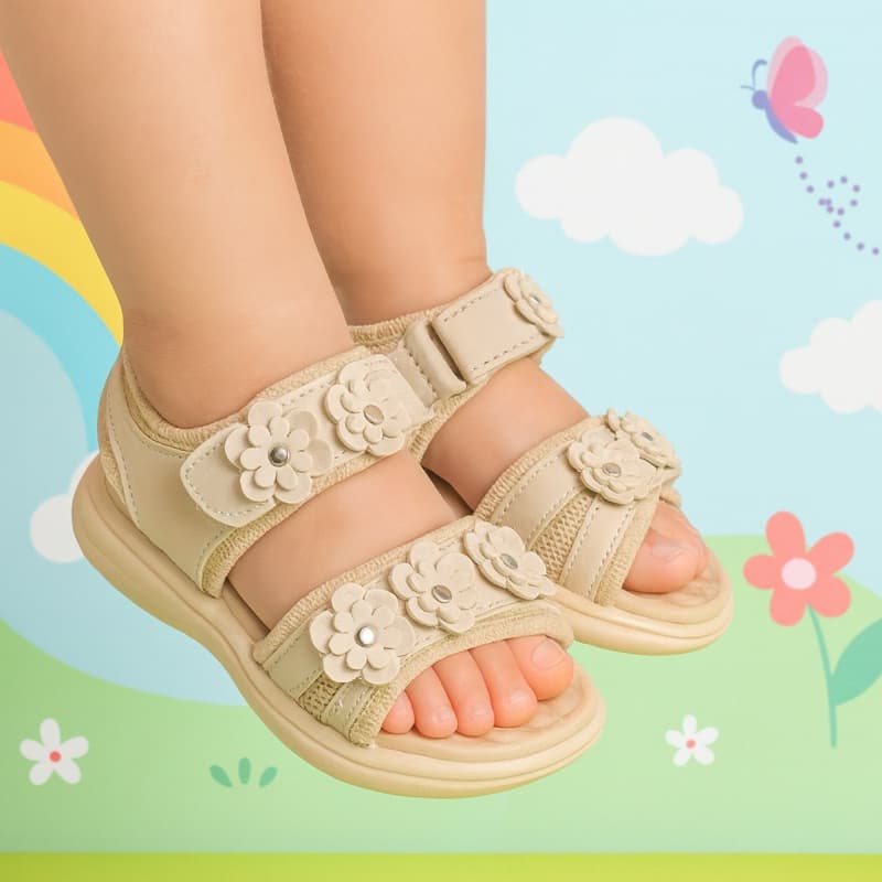 Papete Infantil Flores Feminina Confortável Lançamento Original