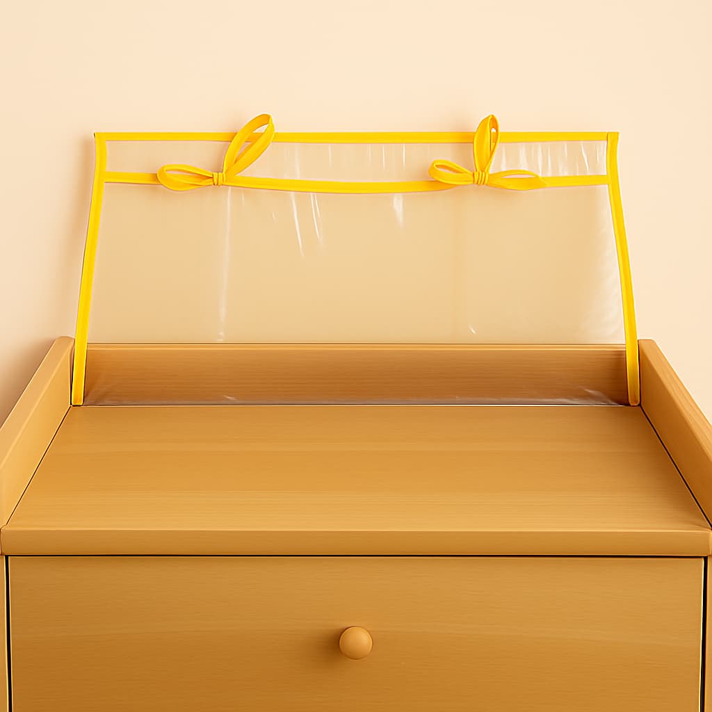 Capa Plástica para Trocador de Espuma Para Cômoda acabamento com Viés