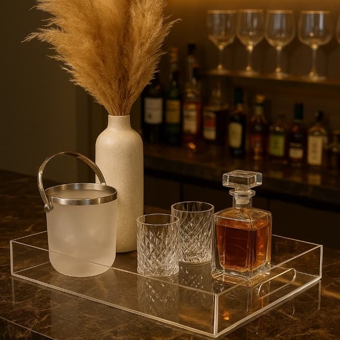 Bandeja Lisa em Acrílico Transparente Praticidade e Design Moderno