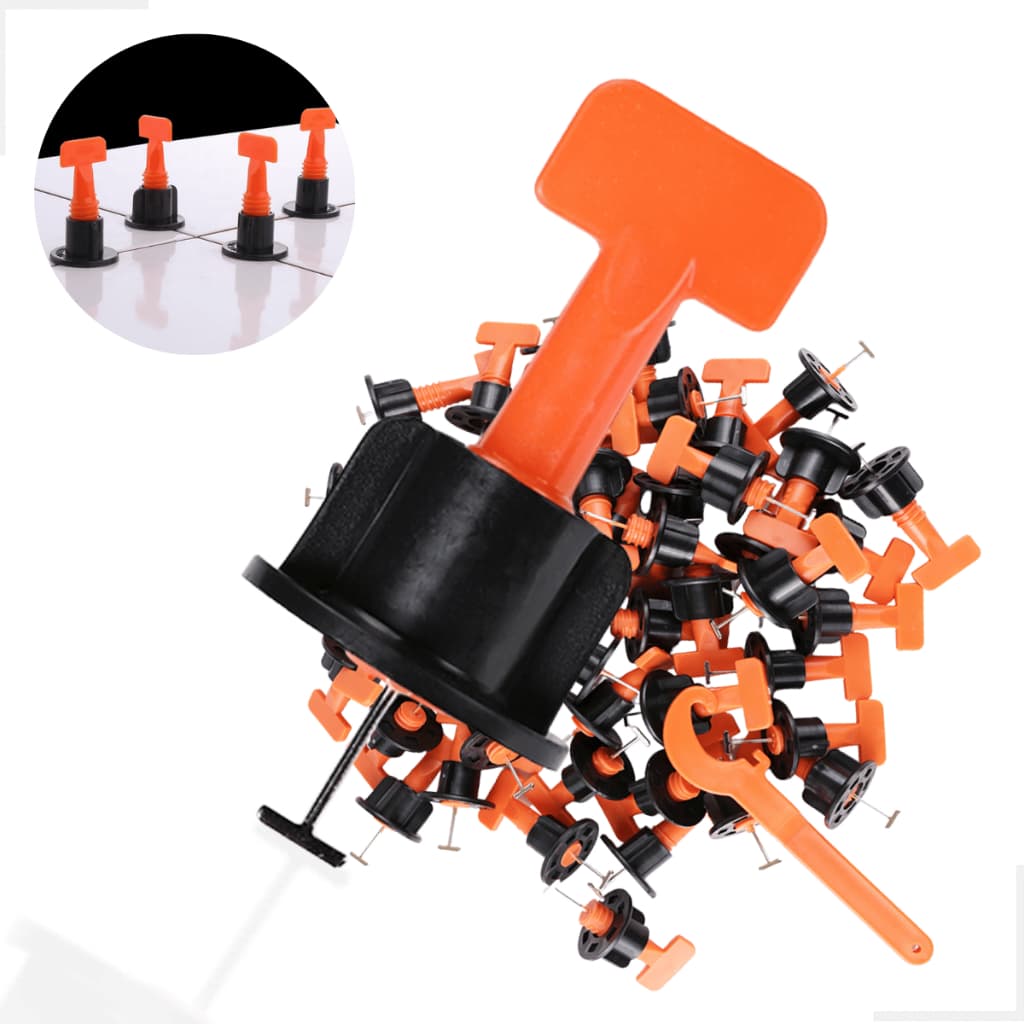 Nivelador de Piso Rosca Reutilizável para Porcelanato Cerâmica Kit 50 ou 100 Peças com Chave