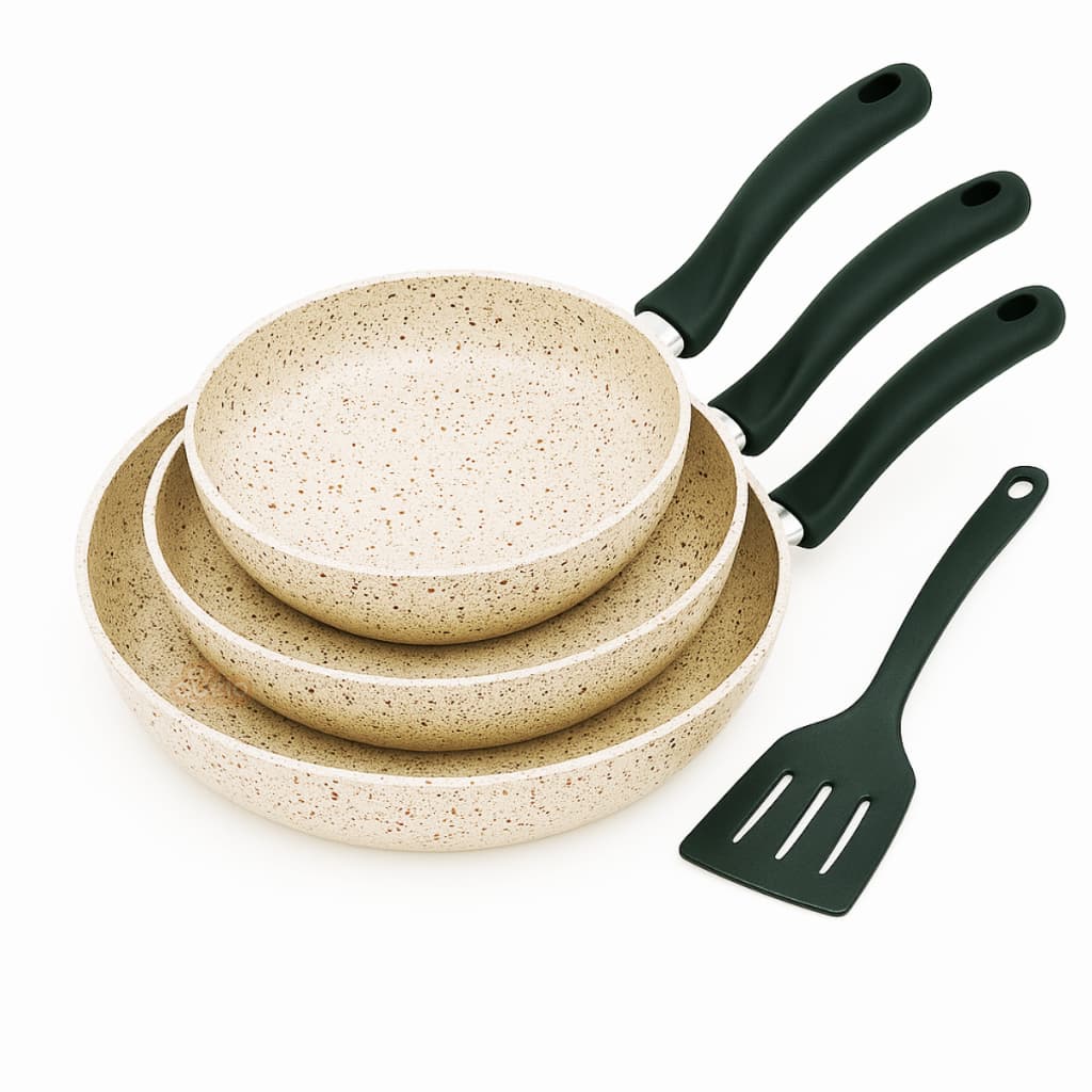 Kit 3 Frigideiras Teflon Panquequeira Frigiovo n14  Tapioqueira n 18 Frigideira n22 Resistente