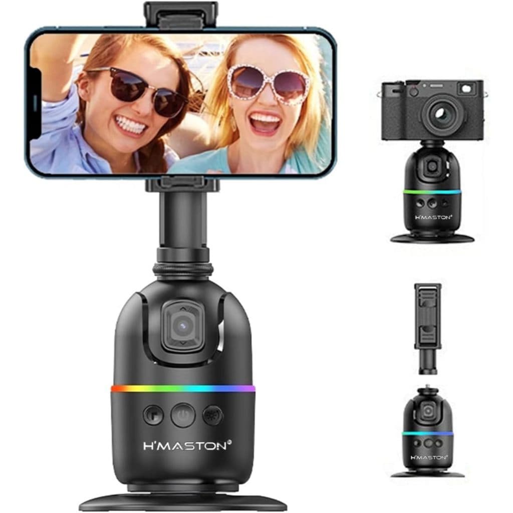 Selfie Stick Tripod 360° AutoFace Tracking,Pan-Tilt,controlador destacável para transmissão H‘maston ZB05