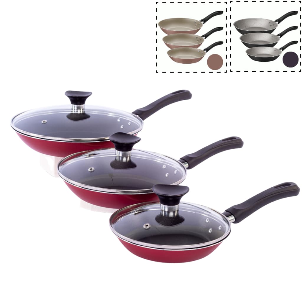 Jogo de Frigideiras Tramontina 3pçs Caribe Revestimento Antiaderente Starflon Max