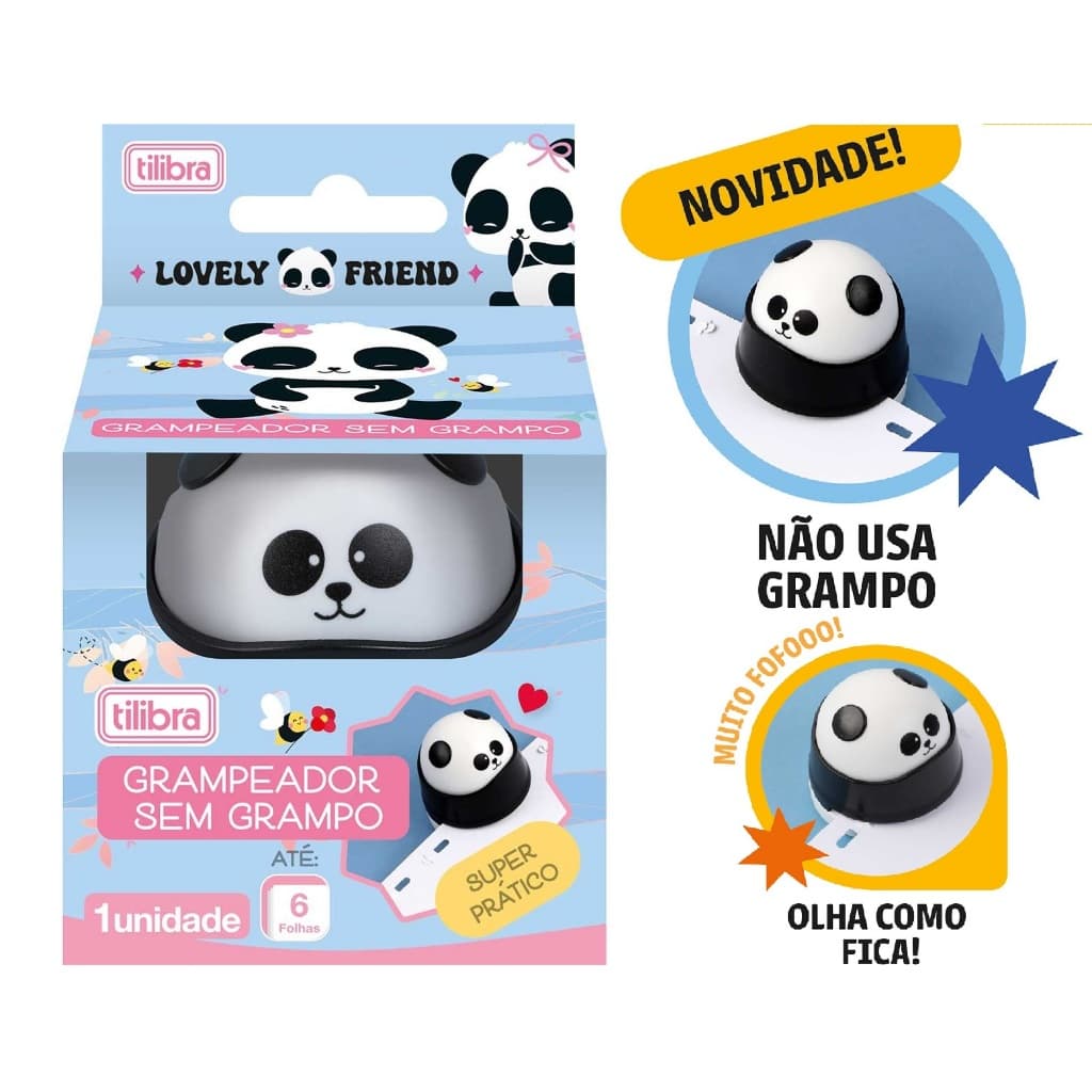 Grampeador Que Não Usa Grampos Panda - Tilibra