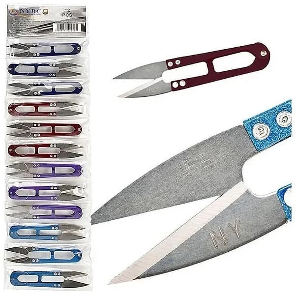 Kit com 12 Tesouras de Arremate Pic Tecelão Metal