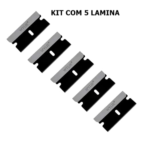 Kit com 5 Lâmina Black Single Para Remove Cola Tela Touch Celular Raspagem em Geral