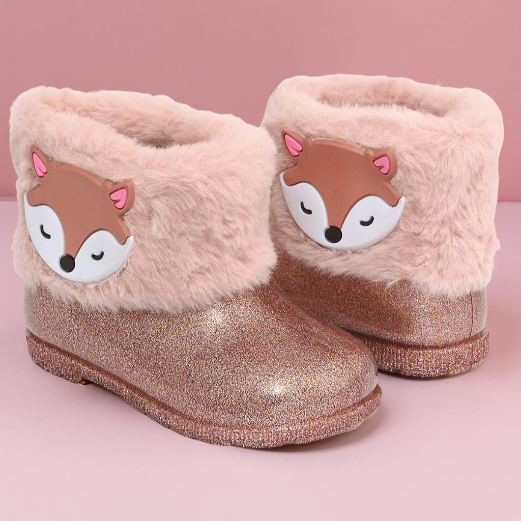 Bota Galocha Infantil Feminina Menina Botinha Bebe Lançamento pelinho Raposinha