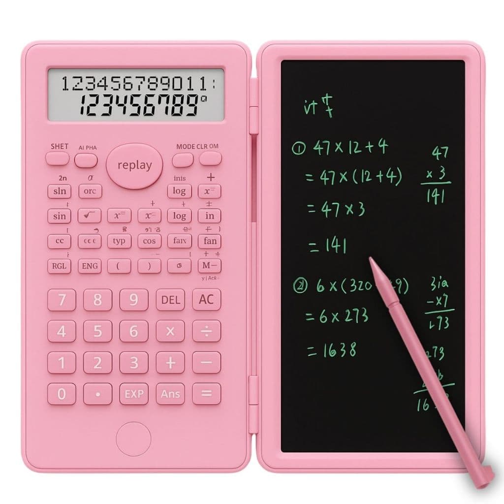 Calculadora Científica 2 EM 1 C/ Caderno Digital de Anotações e Caneta Tela 6 Polegadas 240 Funções