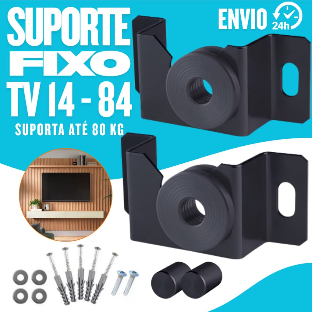 Suporte Tv Universal Fixo Led Lcd Plasma 10 até 84’’ Polegadas para Parede ou Painel