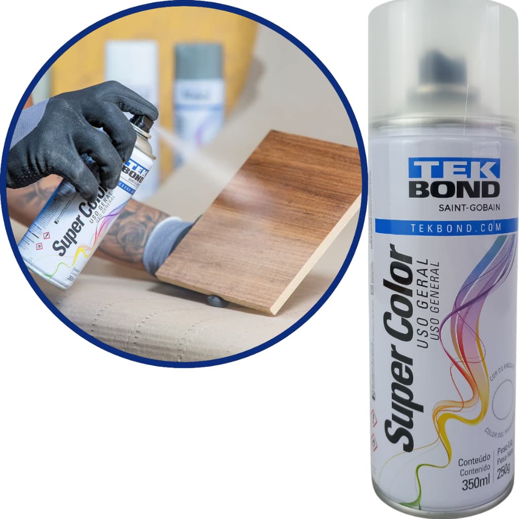 Verniz Spray Uso Geral Incolor Brilhante Protege Peças Obras de Arte Pinturas 350ML TEKBOND