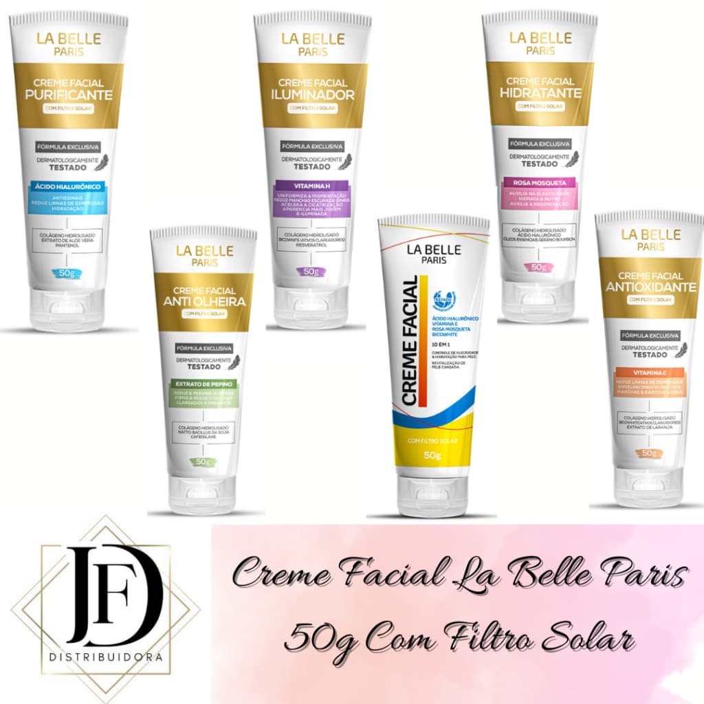 Creme Facial La Belle Paris 50g Com Filtro Solar