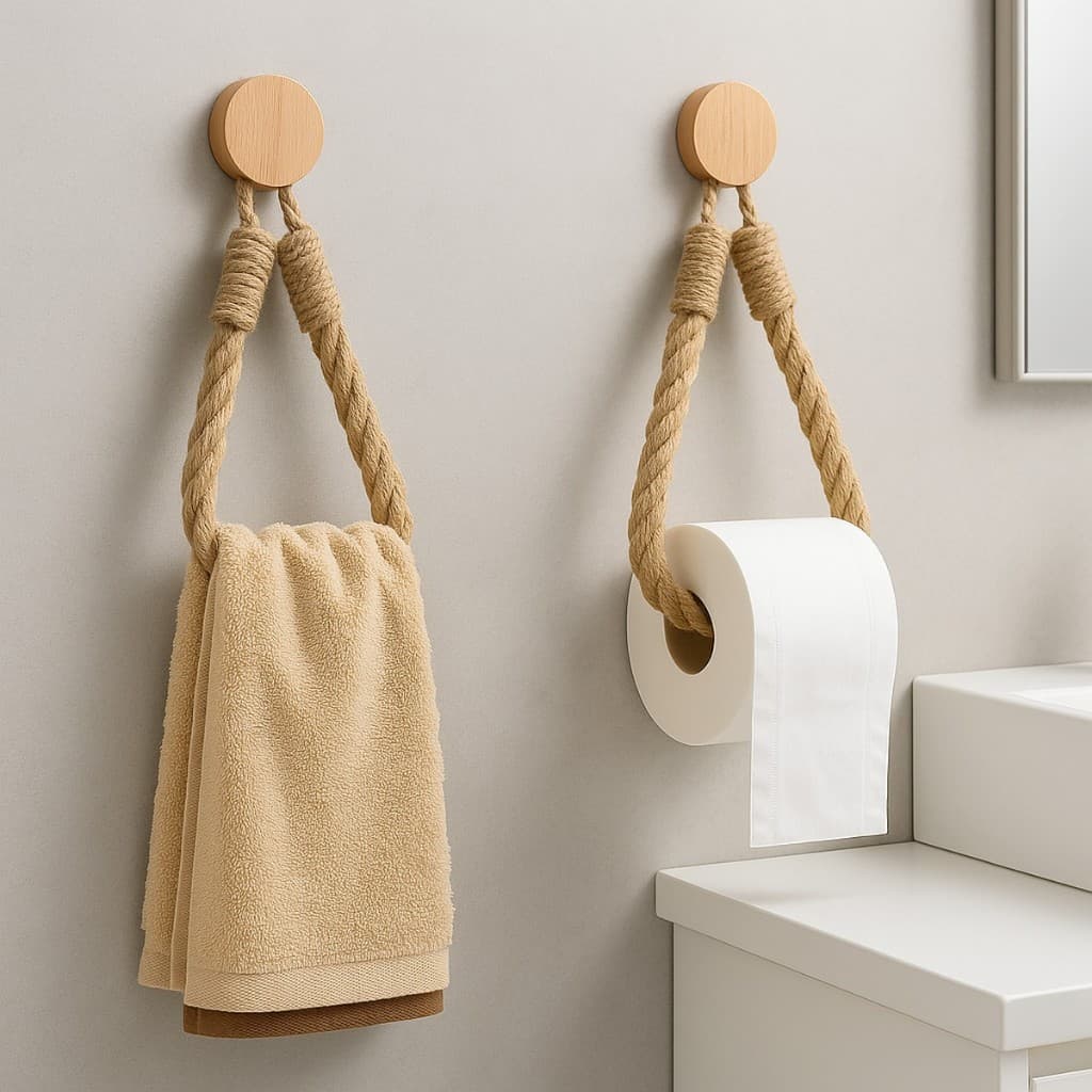 2x Suporte Papel Higiênico e Toalha Rustico Zenlart