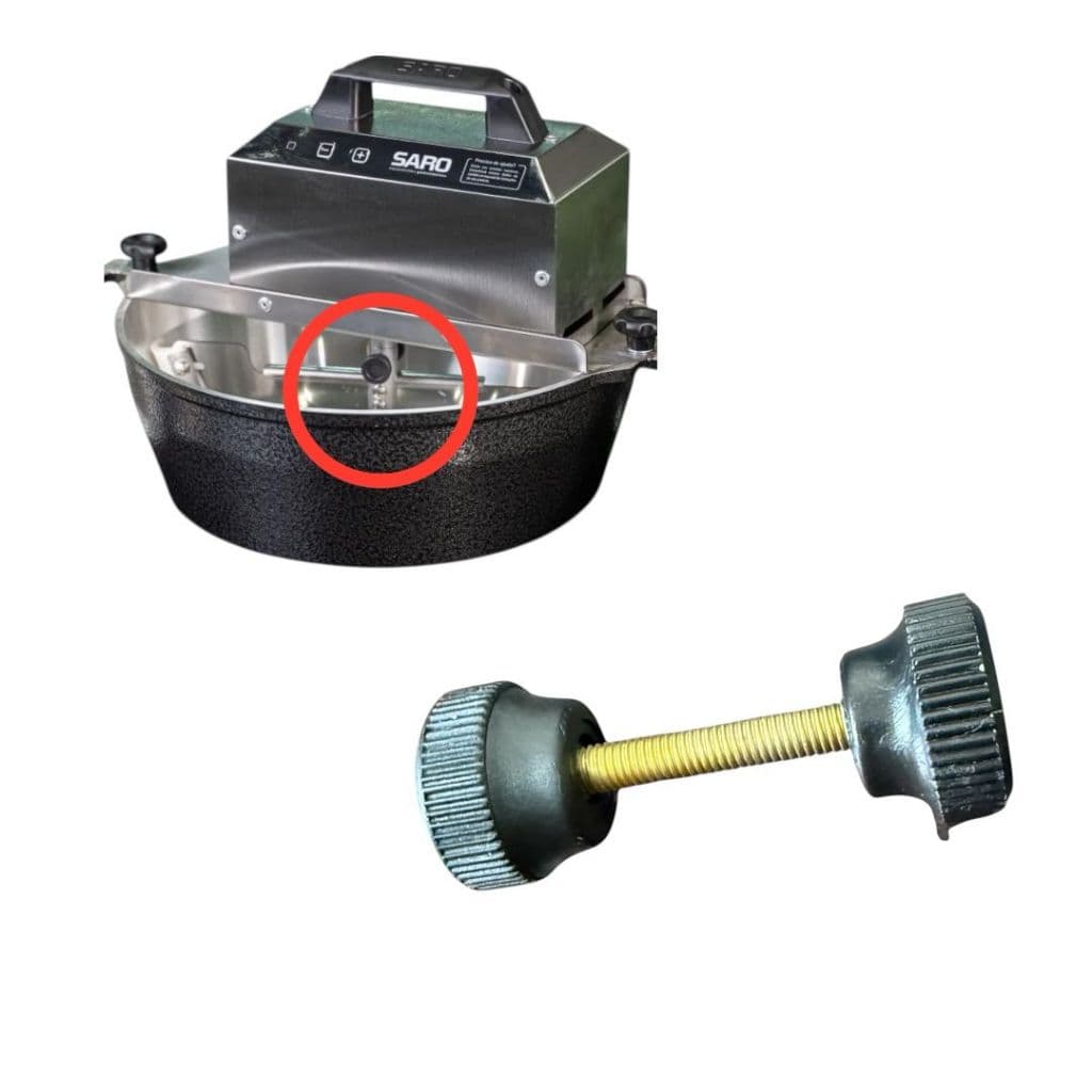 Parafuso manipulo para prender a espatula inox da panela saro 4 litros e 10 litros