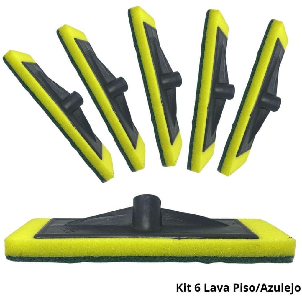 Kit 6 Esfregão Lava Piso Limpa Chão Multiuso Azulejo Cozinha Piscina Rodo Abrasivo  Rosca Padrão-NEW