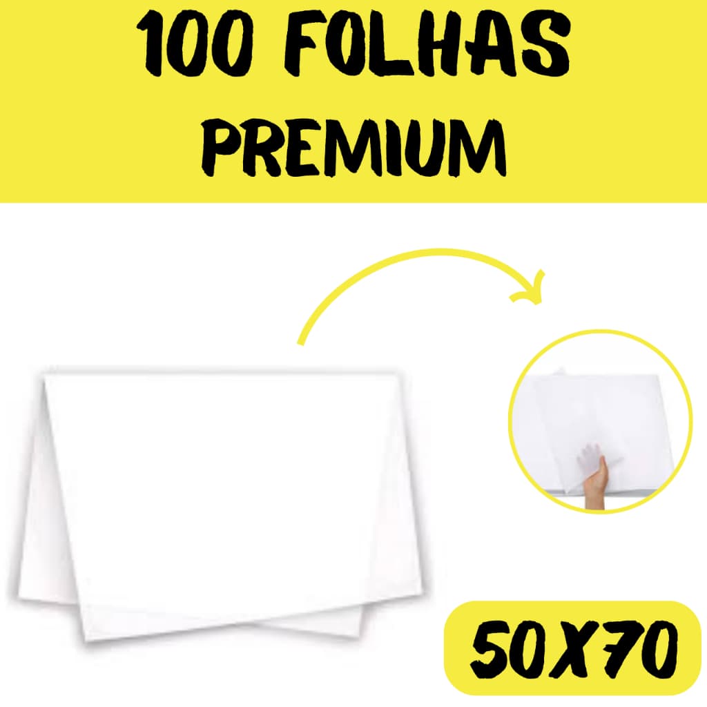Papel Seda Branco Premium 50x70  - 100 Unidades Embalagens Roupa Presente