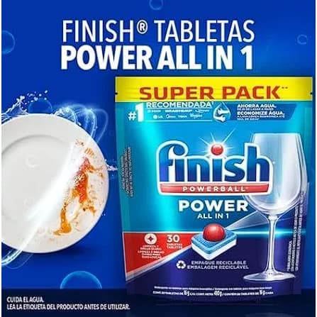 Finish Powerball Tabletes Detergente Lava Louças 30 unidades