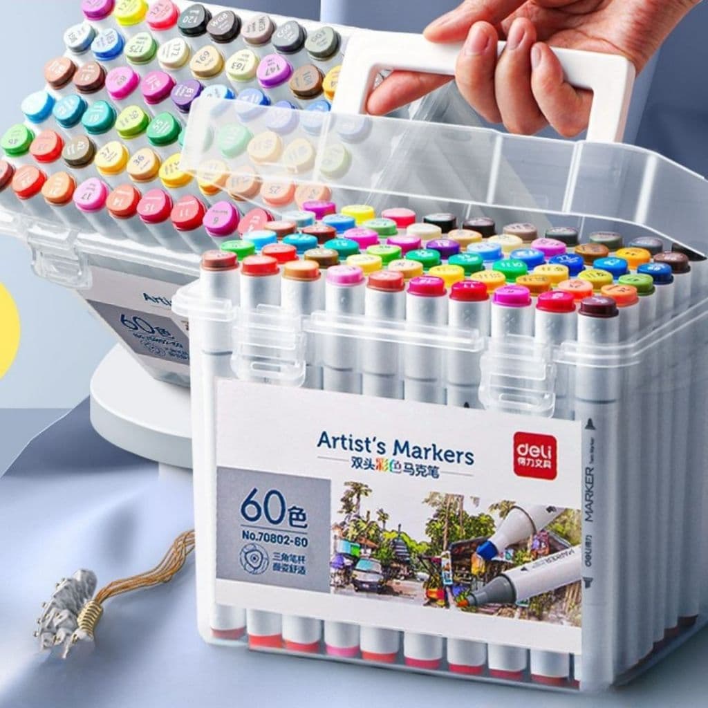 12/24/36/48/60/80 peças Caneta Marcadora De Cabeça Dupla Conjunto De Canetas De Aquarela Especial Para Crianças