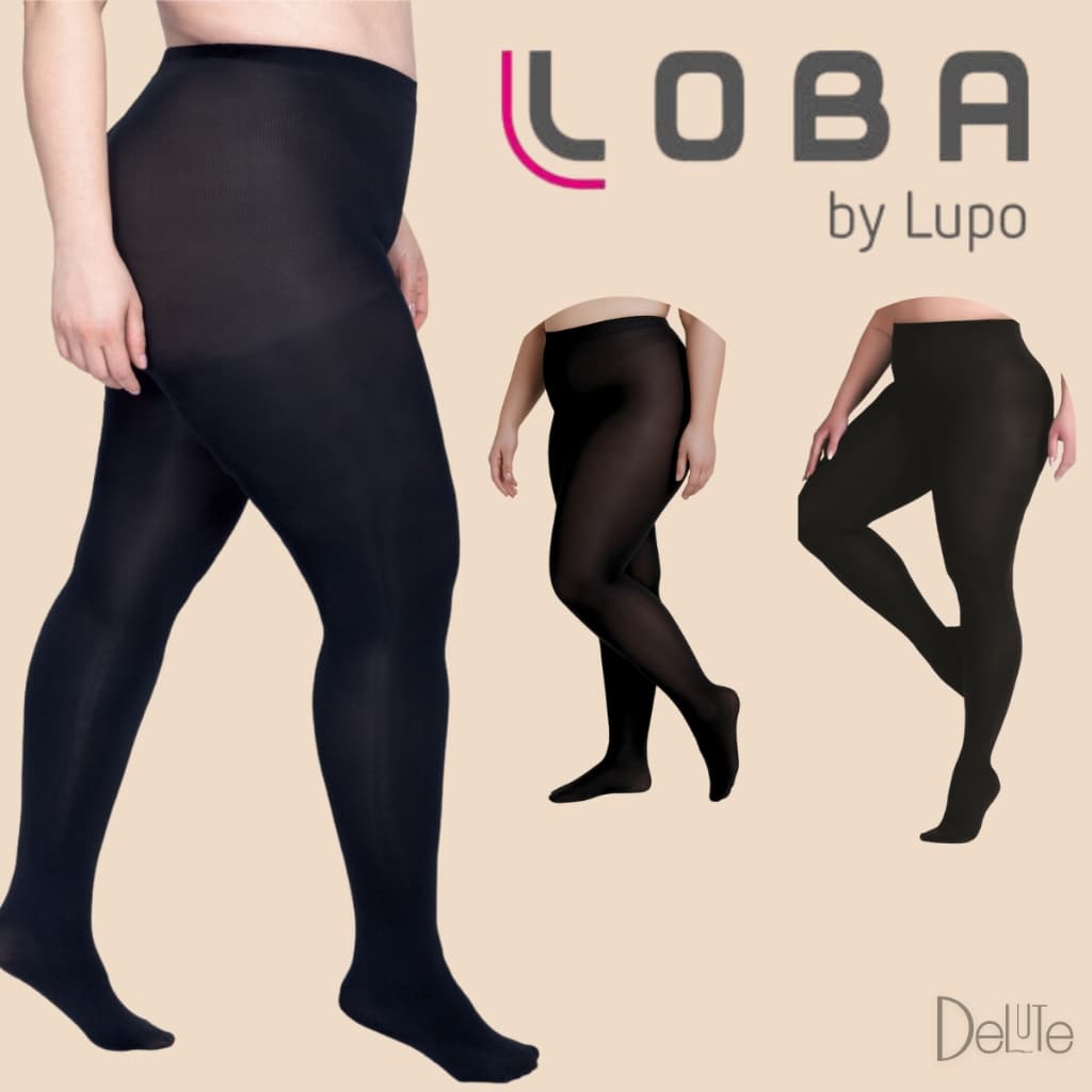 Kit Com 2 Meia Calca Lupo Loba Classica Fio 80 Opaca Preta Feminina Plus Size Adulto Para o Inverno
