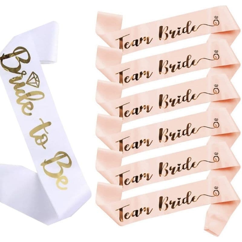 Kit Faixas Noiva Madrinha Despedida De Solteira BRIDE TO BE + TEAM BRIDE - LSG