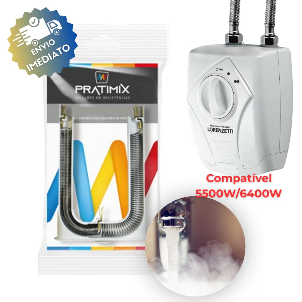 Resistência Para Aquecedor de Água Versátil Lorenzetti 6400W/5500W 127V e 220V Pratimix