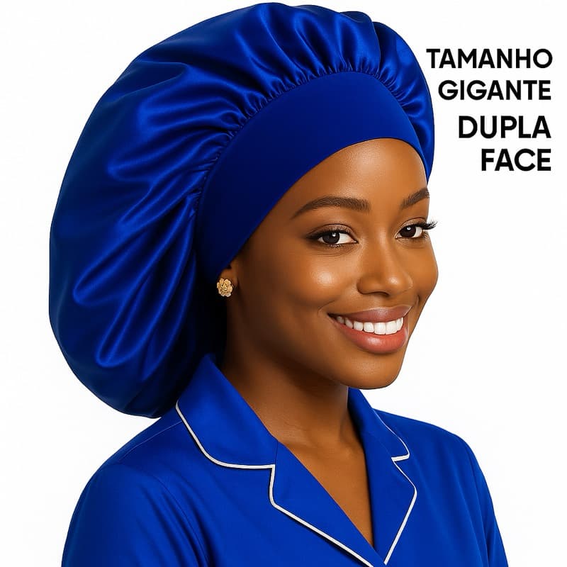 Touca de Cetim Dupla Face Gigante Com Faixa Larga