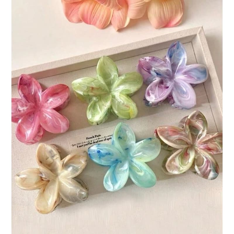 kit 12 unidades piranhas de flor prendedor de cabelo