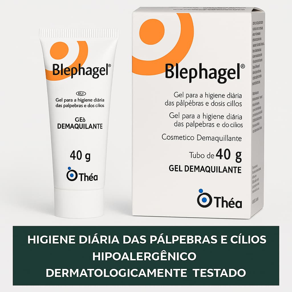 Blephagel 40g + 24ml Grátis – Gel de Limpeza p/ Pálpebras e Cílios | Hipoalergênico e Sem Perfume