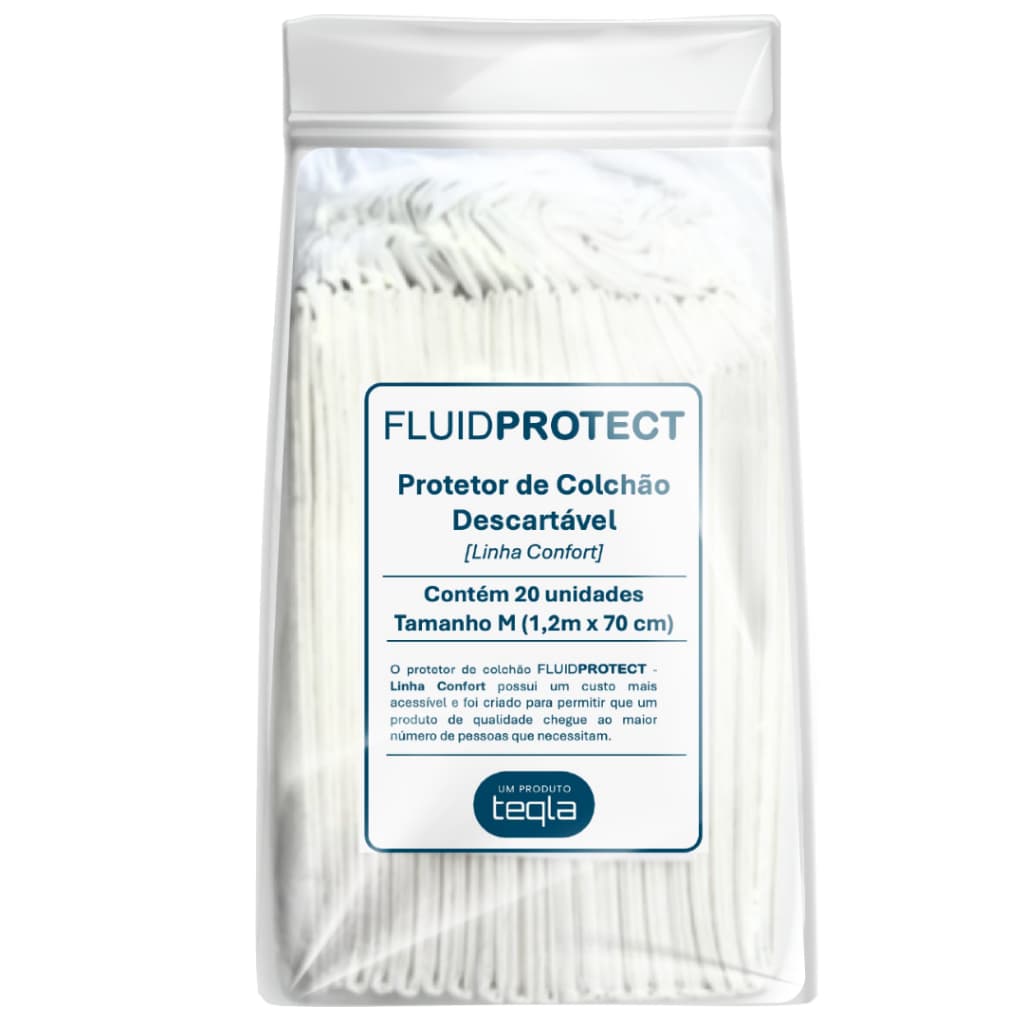 Protetor De Colchão Descartável - 20 Unidades FLUID PROTECT (1,2m X 70cm)