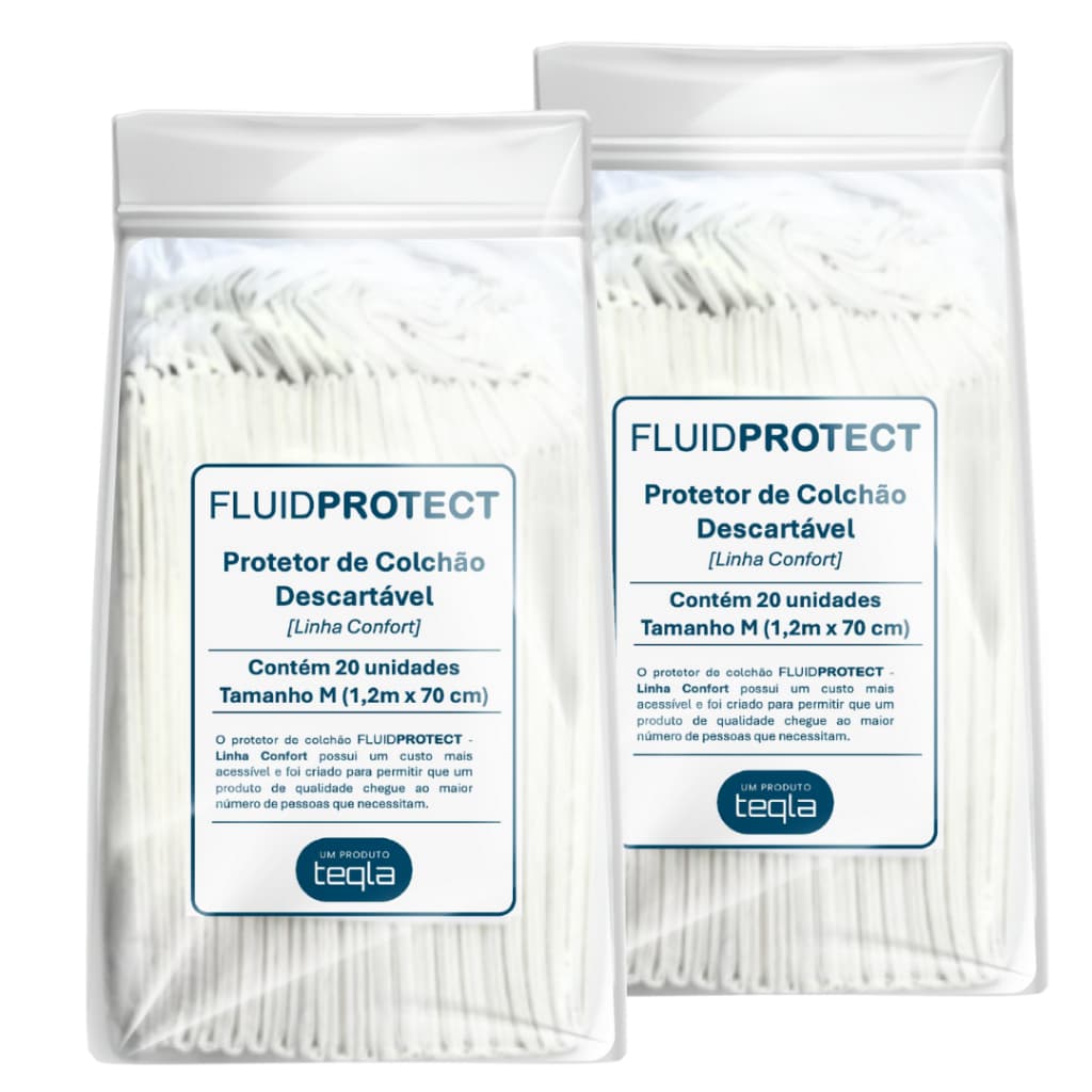 Kit Protetor De Colchão Descartável - 40 Unidades FLUID PROTECT (1,2m X 70cm)