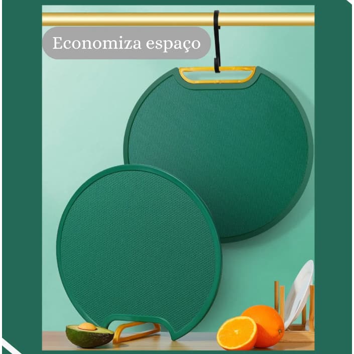 Tábua De Corte Grande 34cm Antibacteriana À Prova De Mofo Com Suporte Em Pé Para Cozinha