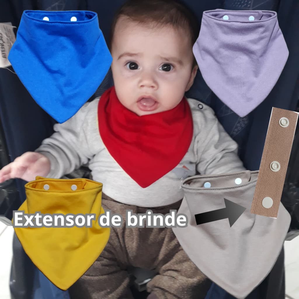 Kit Com 5-10-15-20 Babadores Bandana Impermeavel Dupla Face