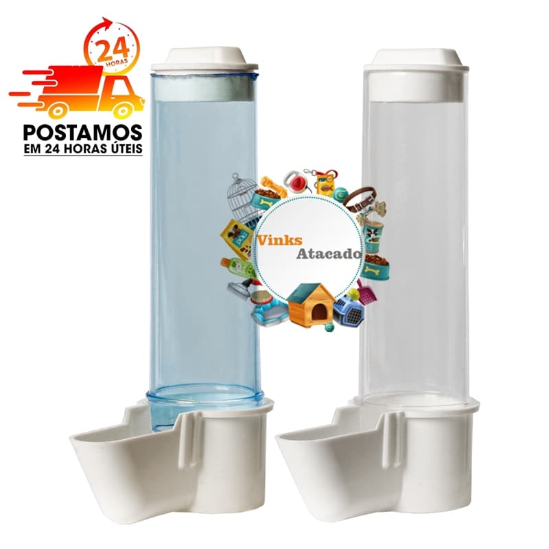Kit 6 Comedouro Automático 75ml MALHA FINA Para Passarinhos Pássaros Canario Belga Periquitos Papa Capim Tarin Tizil