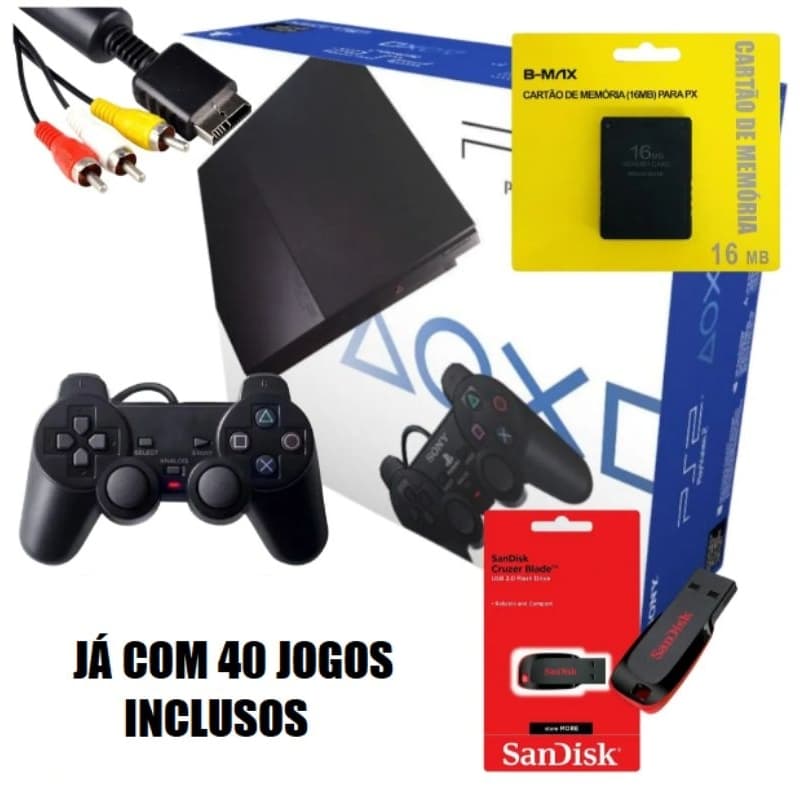 Playstation 2 Com Pendrive 64gb