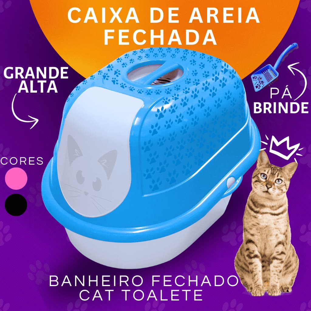 Cat Toalete Banheiro de gato Caixa de Areia grande Alta fechada bandeja Higiênico pet desmontável