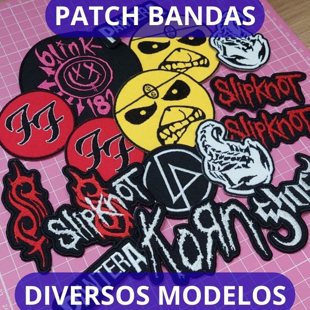 Patches Bordados Bandas Rock Heavy Metal Punk Apliques Personalizados para Jaquetas e Mochilas