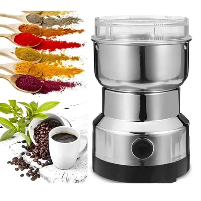 Moedor Multifuncional de Café e Especiarias 110V com Design em Aço Inoxidável 4 Lâminas