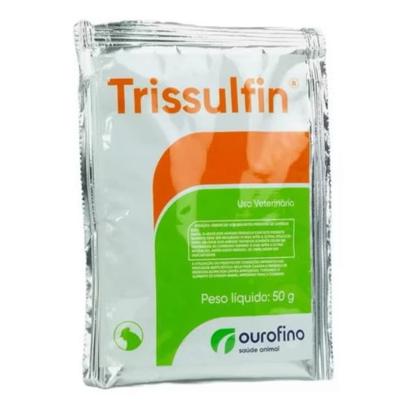 Trissulfin Pó Ourofino Trissulfin para Aves Tratamento de Tifo Colera Diarreia de Galinhas