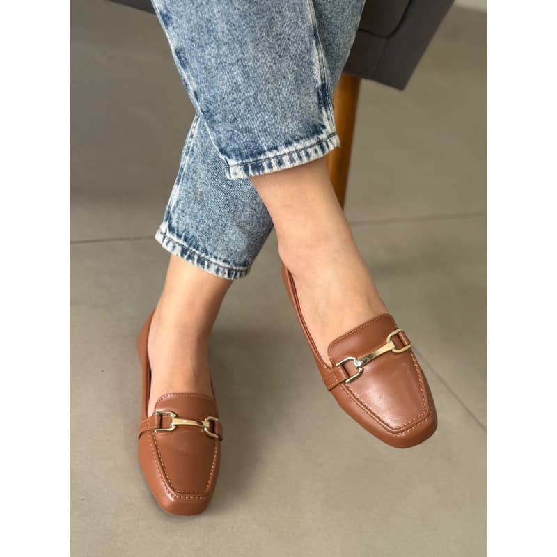 Sapato Mocassim Feminino 33 ao 40 Bico Quadrado Social Loafer Confortável Lançamento Tendencia