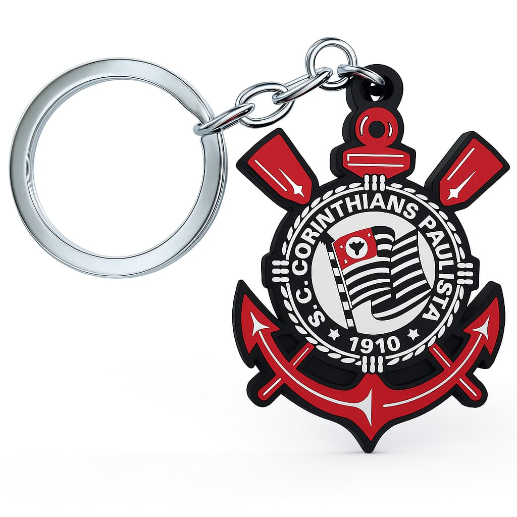 Chaveiro Escudo Emborrachado Corinthians Envio Imediato