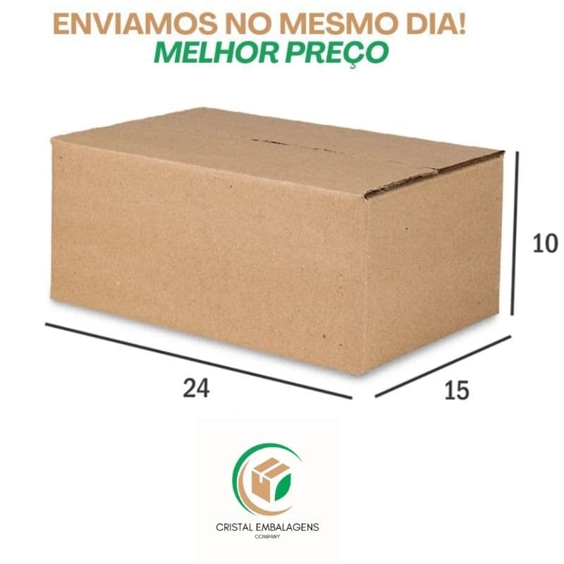 Caixa de papelão 24x15x10 25 unidades Ecommerce Correio PAC Sedex