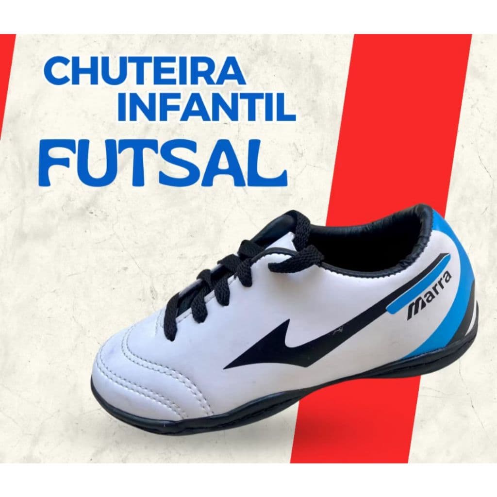 Tênis Chuteira INFANTIL FUTSAL –  Reforçada Quadra Criança Unissex Salão Futebol
