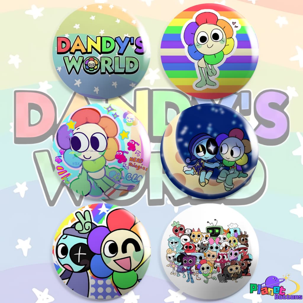 Bottons DANDY'S WORLD - Boton / Button / Botum / Broche / Pin - 3,8cm e 5,5cm.