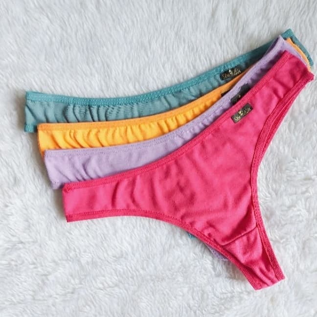 Kit com 5 Calcinhas Fio Dental em Suede