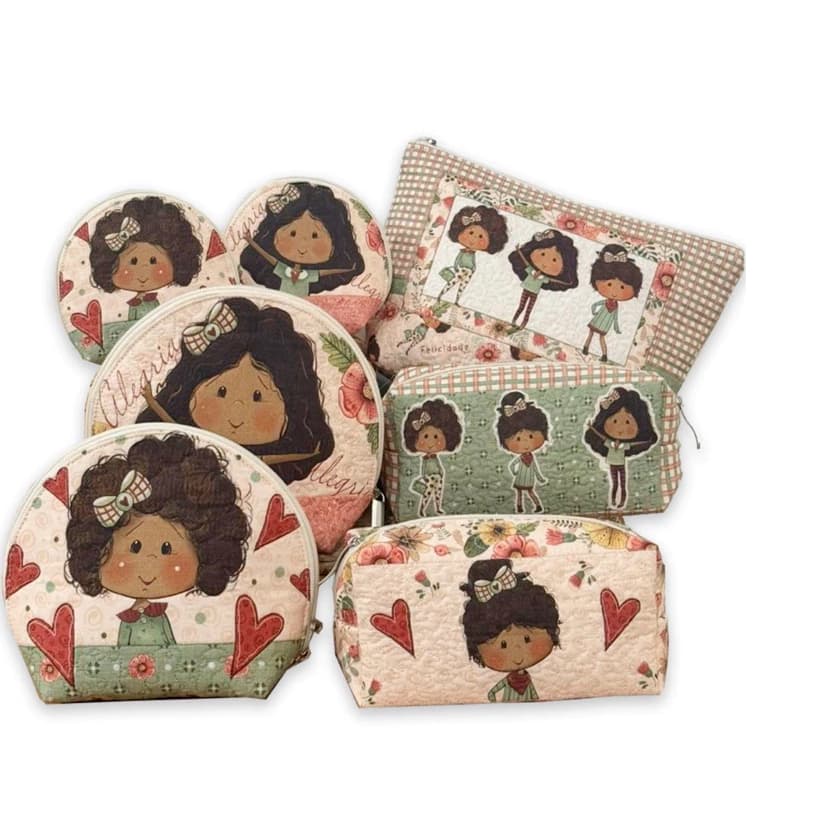 KIT PAINEL COLEÇÃO NECESSAIRES ALEGRIA - Faça você mesmo - Fuxicos e Fricotes