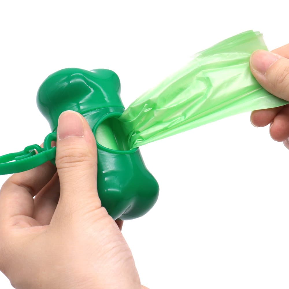 Kit Higiene Cata Caca Suporte + Saquinho Coletor para Cachorro Ossinho 2 Refis