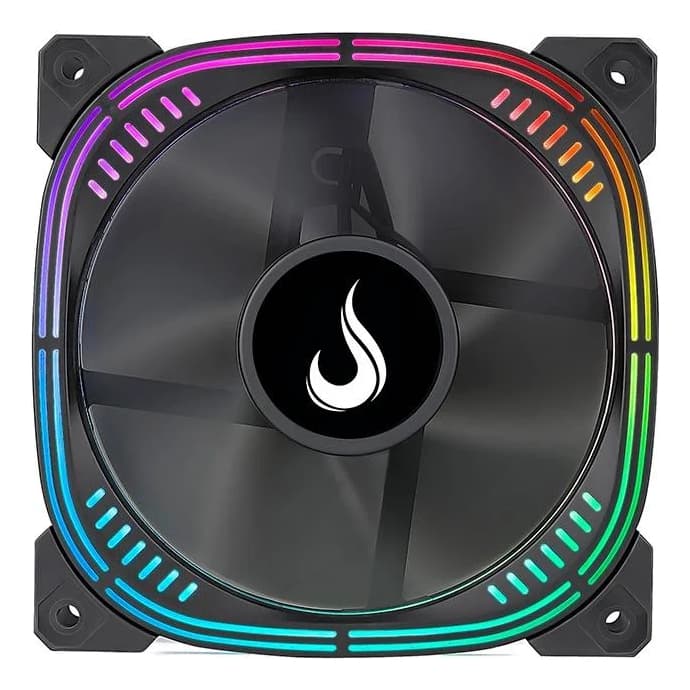 Cooler Fan Gamer 2000 RPM PWM Led Argb 3 pinos 5v Controlável P/ Gabinete 120mm 120m | Rise Mode Aura Pro Black