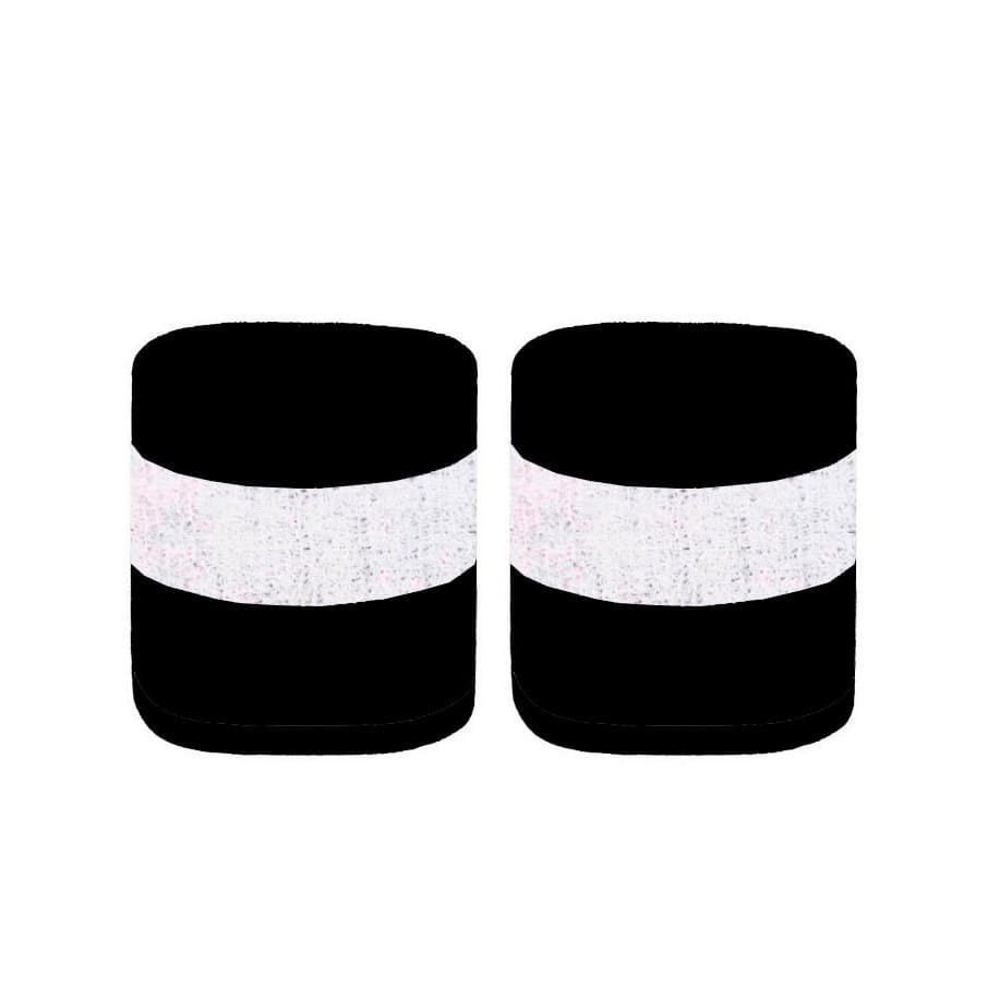 Munhequeira Toalha Esportiva Kit 2 Unidades cor Preta e Branca Absorve Suor